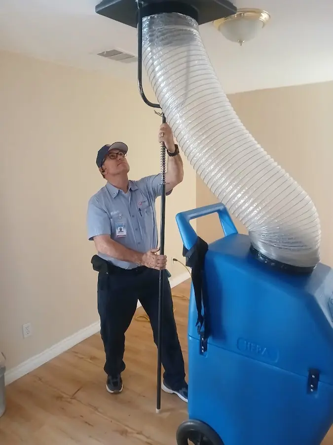 Mini Split Installation technician using HEPA equipment in East Niles